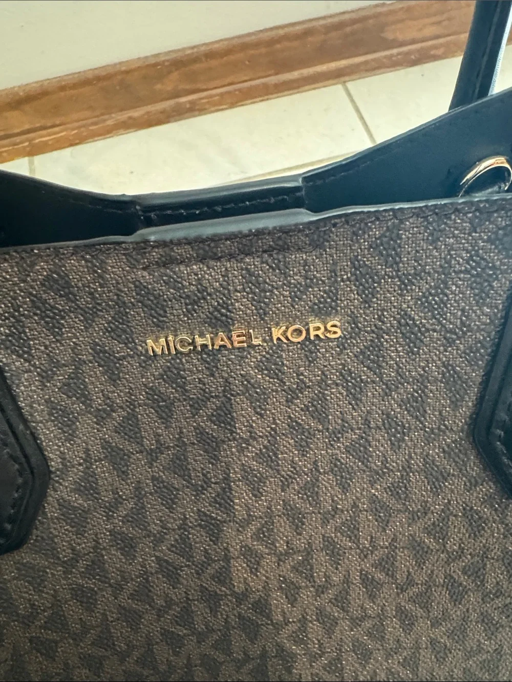 Michael Kors Brown and Black Logo Tote